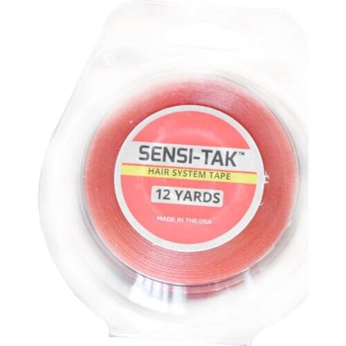 Free shipping 1 pcs 12 yards SENSI-TAK Double Sided Adhesive Hair Tape For Tape Extension/Toupee/Lace Wigs