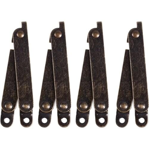 Furniture Box Rotatable Folding Lid Support Hinge Bronze Tone 4Pcs