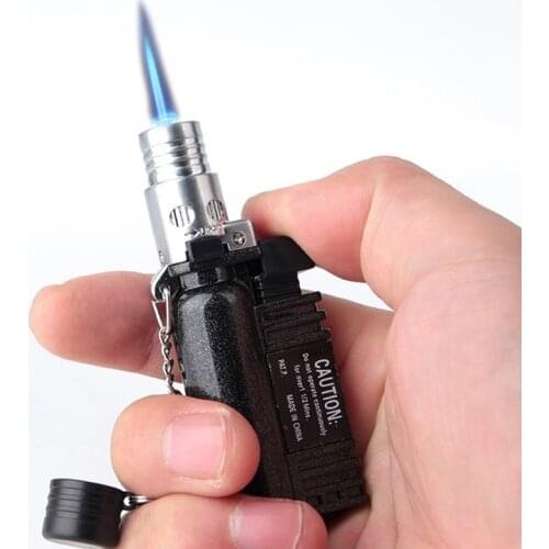 Refillable Circular Machine Straight Into The Lighter Creative Keychain Small Spray Gun Welding Torch Lighter Gadgets for Men