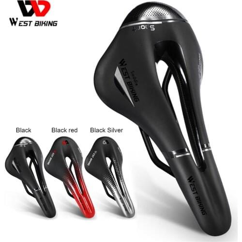 MTB Saddle Super Breathable Bike Seat Bicycle Parts Bicycle Hollow Breathable Shock Absorption Elastic Polyurethane