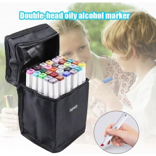 30 Colors Artist Sketch 2 Head Marker Set for School Drawing Sketching NOV99