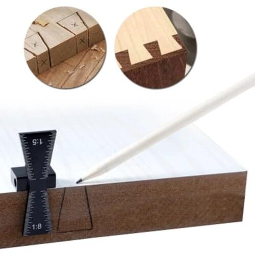 Swallow Tail Dovetail Marker Guide Gauge Hand Cut Wood Joint Tool Scale Template