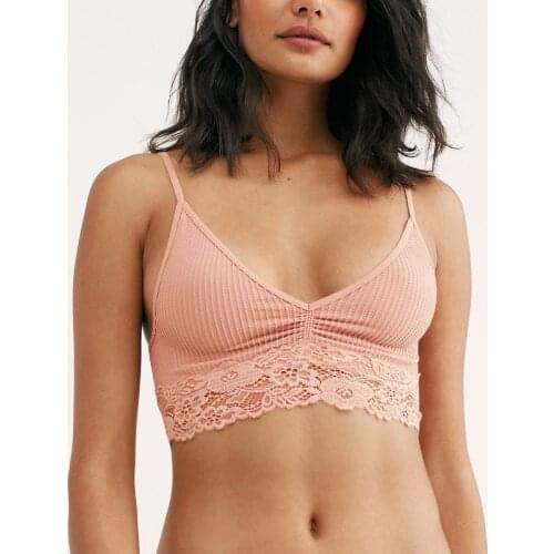 New Women Bra Thin Seamless Wire Free Lace Bralette Backless Seamless Femme Lace Bras For Ladies Sexy Lingerie