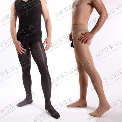 120D thickening autumn and winter thermal open-crotch sexy male pantyhose sexy stockings panties silk tights