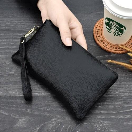 Sale Hot String Leather Wallet Women Lesuire Day Clutch Solid Color Quality Money Bag Fashion Coin Purse 6inch Phone Bags