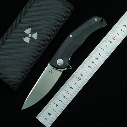 LEMIFSHE JK3215-G10 Flipper folding knife D2 steel blade G10 + steel handle camping outdoor hunting kitchen fruit knife EDC tool