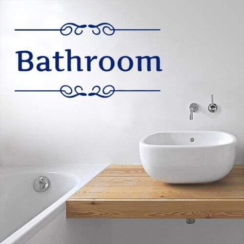 Stylish Bathroom Signage Sticker Wall Vinyl Sticker Decal Waterproof Bathroom Decoration Removable A002715