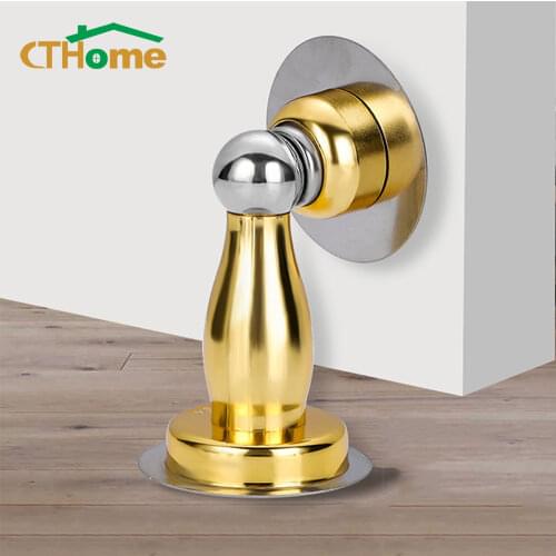 Door Stopper Stainless Steel Magnetic Strong Magnetic Force Wall Mounted Floor Door Stops Mounted Anti-collision Hardware