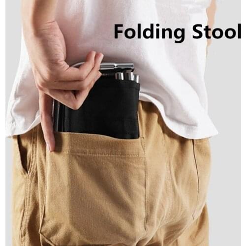 Folding Stool Portable Folding Chair Waiting Chairs Camping Beach Chair Foldable Outdoor Picnic Fishing Stool Aluminum Alloy 1PC