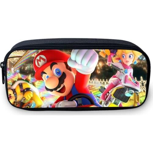 VEEVANV Cartoon Super Mario Printing Pencil Case Brand Girls Wallets Boys Stationery Box School Office Pen Pouch Children Purse