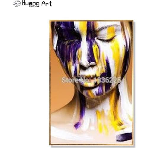 100% Hand-painted high quality sexy women face Oil Painting On Canvas beautiful pictures for home or hotel decorative wall art