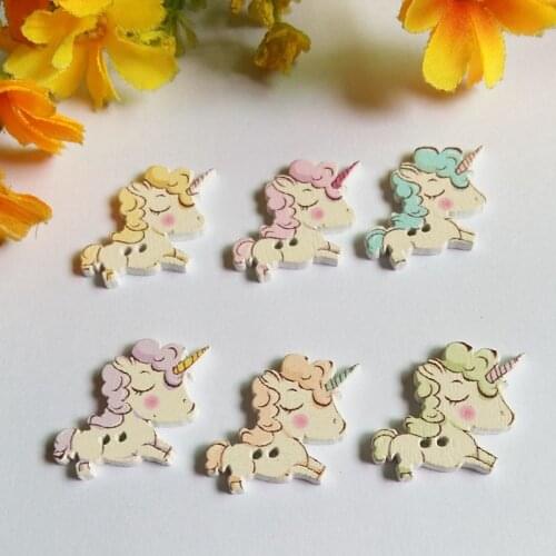 120pcs/lot Mixed cartoons Horse button 2 Holes Wooden Buttons 21mm*21mm Scrapbooking Sewing Clothing and Decorative scrapbook
