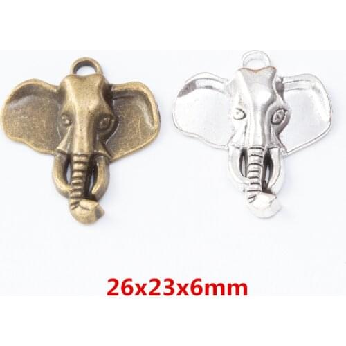20 pieces of retro metal zinc alloy elephant pendant for DIY handmade jewelry necklace making 7494