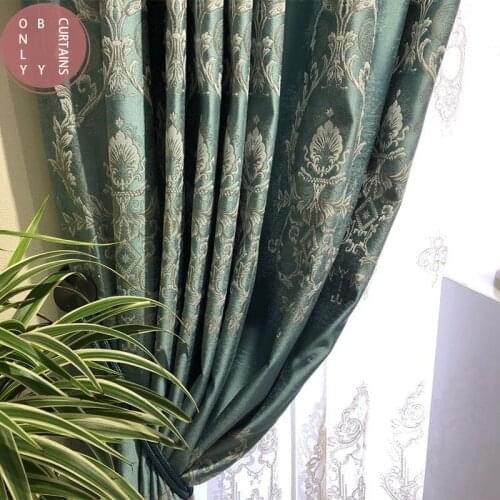 2021 New High-end Atmosphere European High-precision Jacquard Curtains for Villa Living Room Bedroom Finished Custom Curtains