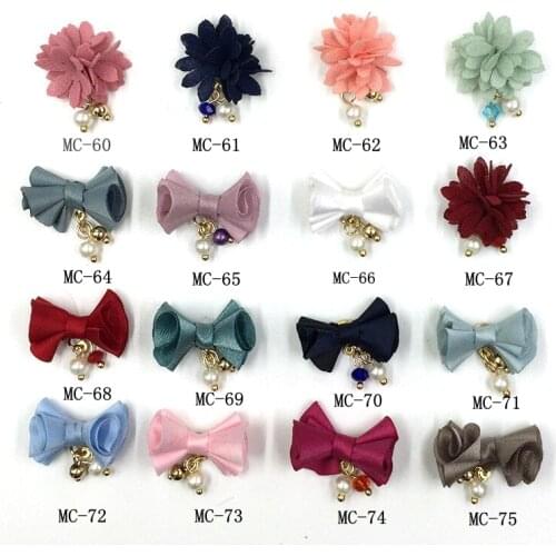 5 Pcs Bowknot Flower Tie 3D Nail Art Decorations Detachable Magnet With Pearl Pendant Jewelry Fashion Manicure Design Accessory