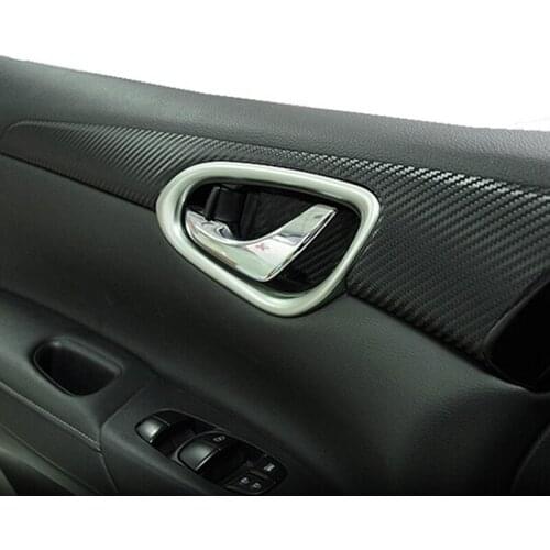 ABS Matte for Nissan Sentra 2016 2017 2018 Car inner door Bowl protector frame Cover Accessories trim sticker Car styling 4pcs