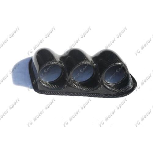 Car Accessories Carbon Fiber RHD Triple Dash Gauge Pod Fit For 2001-2007 Evolution 7-9 VII VIII IX Triple Dash Gauge Pod