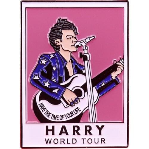 HOSENG Trendy Singer World Tour Poster Brooch Pop Art Badge Fans Collection Enamel Jewelry Lapel Backpack Pin Gift HS_413