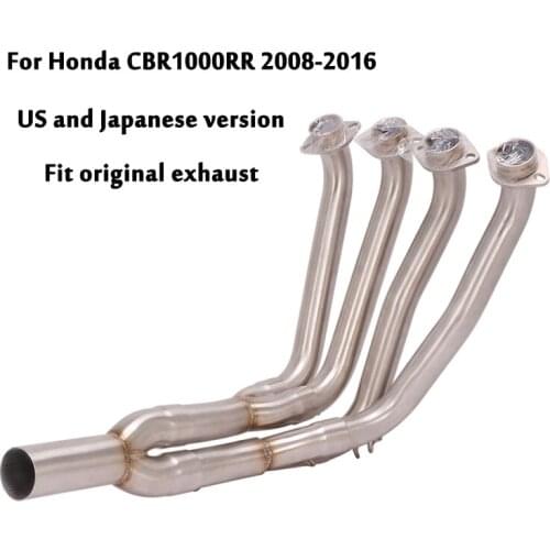 For Honda CBR1000RR 2008-2016 Motorcycle Exhaust Front Header Pipe Connecting Link Tube Modified Slip On Original Tail Muffler