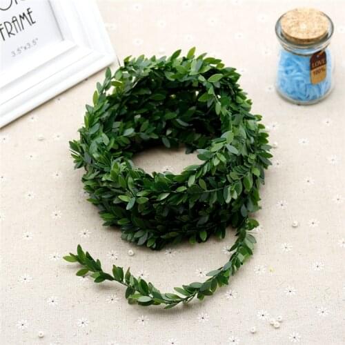 7.5meter The Simulation PVC Wire Leaves A Cane Garland Green Leaves Craft Accessories The Wreath Materials