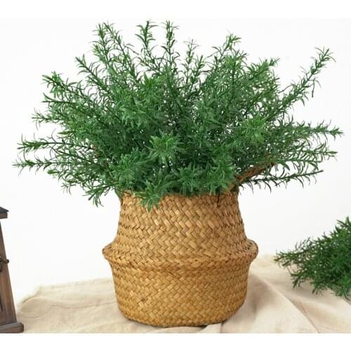 Home Decoration Fake Plant Bouquet 7 Fork Plastic Rosemary for DIY Happy Birthday Wedding Party Table Decor Artificial Grass