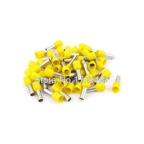 50 Pcs Insulated Ferrule Wire Cord End Crimp Terminal Yellow E10-12 8AWG 10mm2