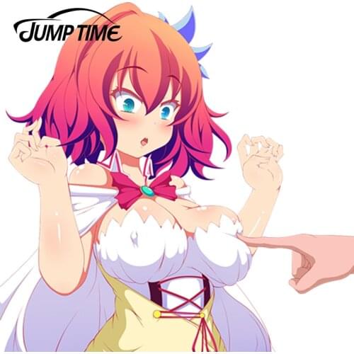 JumpTime 13cm x 12.7cm Cute Anime Girl No Game No Life Stephanie Dora Vinyl Car Stickers for Window Bumper Car Sexy Graphic