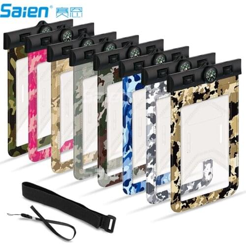 Camo Universal Waterproof Case, IPX8 Waterproof Phone Pouch Dry Bag for iPhone X/8/8plus/7plus Samsung galaxy s8(Camo 2-Pack)