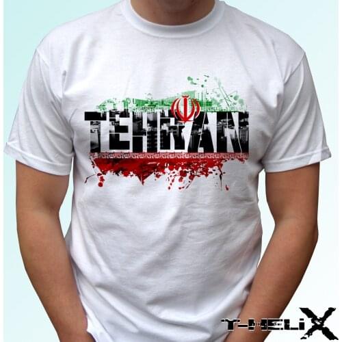 2019 Fashion Round Neck Clothes Tehran Iran Flag - White T Shirt Top Tee Design - Mens Sizeswholesale Tee Shirts