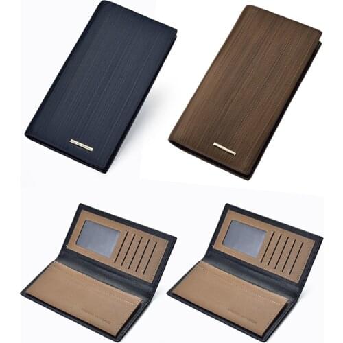 Wallet Mens Long Korean Youth Business Mens Wallet Multi-card Wooden Grain Student Soft Wallet Wallet