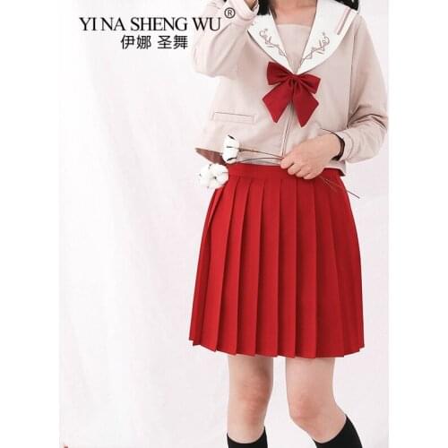 Red School Uniform Japanese Korean Style Girls JK Suit Class Navy Sailor Uniforms Students Clothes Anime Cosplay Sailor Suits