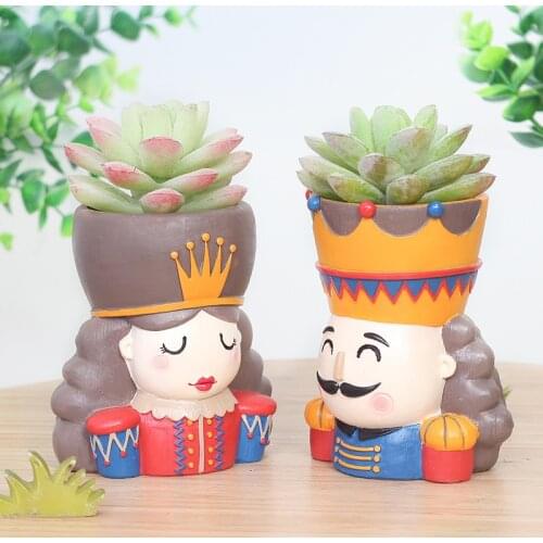 Creative Cartoon Potted Pot Resin Crafts Flower Pot Garden Home Office Desktop Decoration Plant Pot(Not Included Plants)