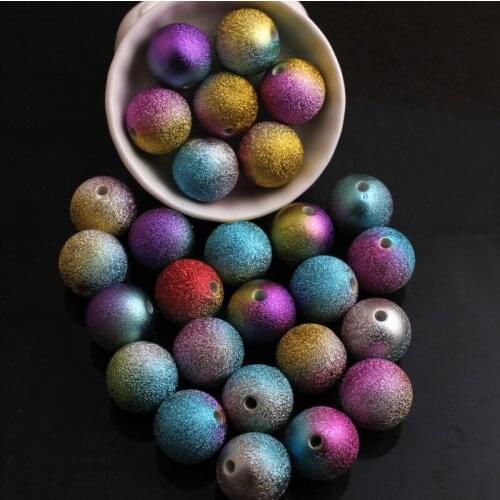 Kwoi Vita Acrylic Rainbow Wrinkle Beads fit DIY Bracelet Necklace Jewely Making 20MM 100pcs a lot