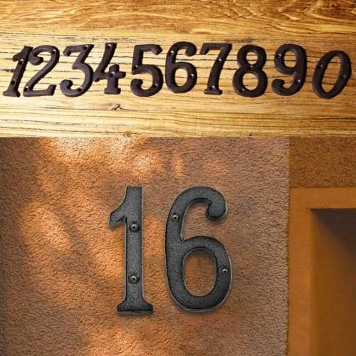 Retro Metal Digital Numbers Sign Large Cast Iron Door Number Sign For House Office Door Hotel Number Doorplate Garage Bar Store
