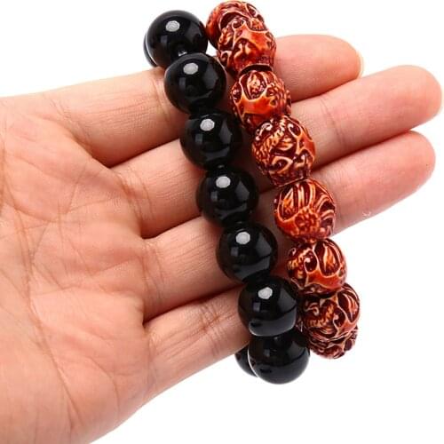 Fashion Rudraksha Beads Bracelets Nature Rudraksha Bracelets Religious Buddha Meditation Buddhism Jewelry