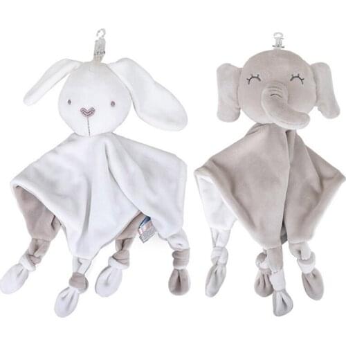 Cartoon Baby Stuffed Plush Bunny Toy Infant Animal Rabbit Soothe Appease Towel With Bell Newborn Comforting Blankie Sleeping Toy