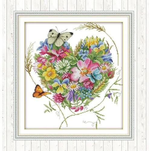 Butterflies Love Flowers DIY Crafts 14ct 11ct Count Print Canvas Embroidery Kits Cross Stitch Kit Needlework Embroidery Patterns