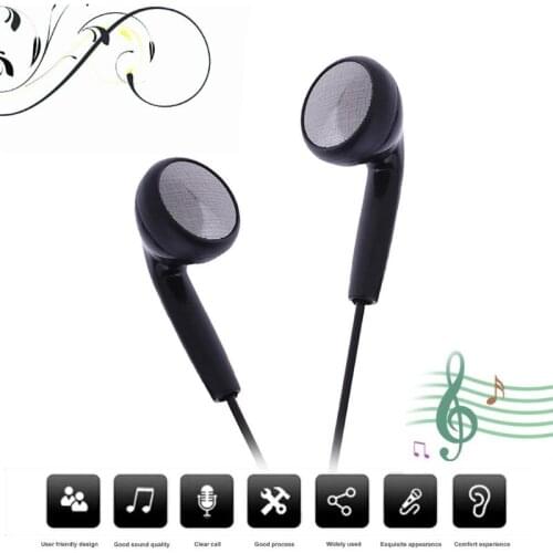 ALLOYSEED Earpiece With Mic For Phones MP3 players Computer Black Universal Music Earphone 3.5mm Wired Stereo Headphones