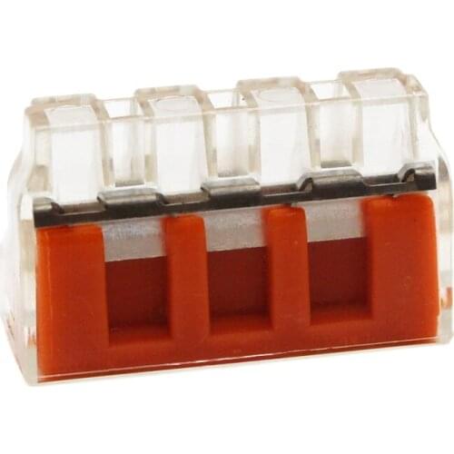 NEW 100pcs 4-pin type push wire quick connector for 0.75~6.0mm cable terminal block PCT-104D 773-174