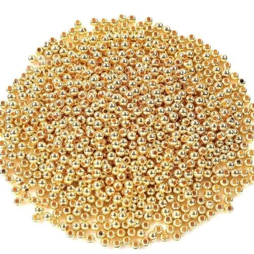 Wholesale 3 4 6 8 10 12mm 30-500pcs Gold/Gun-Metal Plated CCB Round Seed Spacer Loose Beads For Jewelry Making DIY Fingding