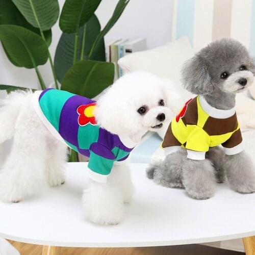 Wholesale New Autumn Winter Dog Clothes For Small Dogs Boy Girls Teddy Stripe Fleece Coat Costume Puppy Outfit Pet Clothing