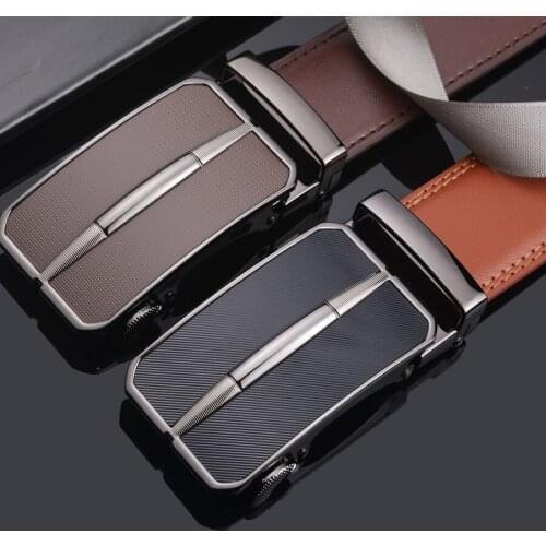 Plyesxale Brown Belt For Men High Quality Mens Leather Casual Belts Automatic Buckle Male Belt ceinture homme luxe marque G43