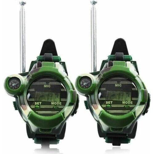 2pcs 7 In 1 Walkie Talkies Watch Electronic Radio Interphone Watch Kids Outdoor Toy Gift Child Game Gadget Transformer Watches