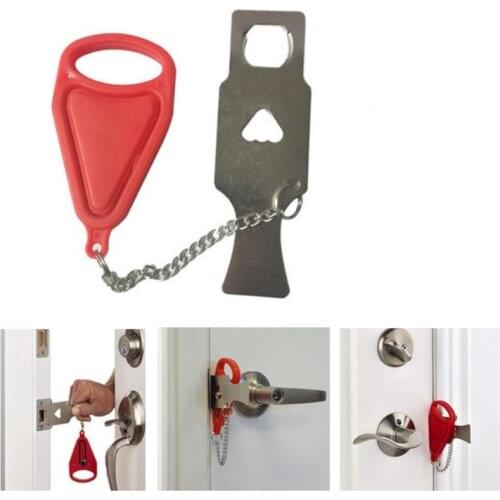 Portable Hotel Door Lock School Lockdown Lock Also for Security Home Apartment Living Hotel Motel Door Stopper Door Lock