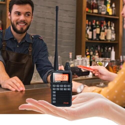 PX Radio PUXING PX-2R VHF Mini Compact FM VOX Walkie Talkie 136-174MHz Single band Transmission, VHF UHF dual band reception 2W