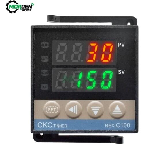 AC100-240V REX-C100 PID Temperature Controller Digital Thermostat SSR Output K Type Relay Thermocouple Probe Sensor Dropship