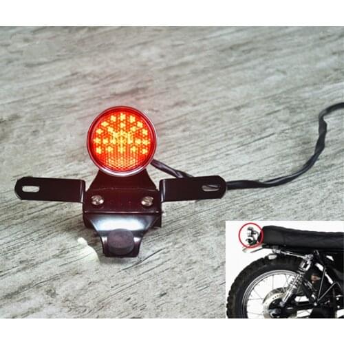 Retro motorcycle Round CNC LED Tail Lamp Rear light license bracket modified custom universal for Cafe Racer GN