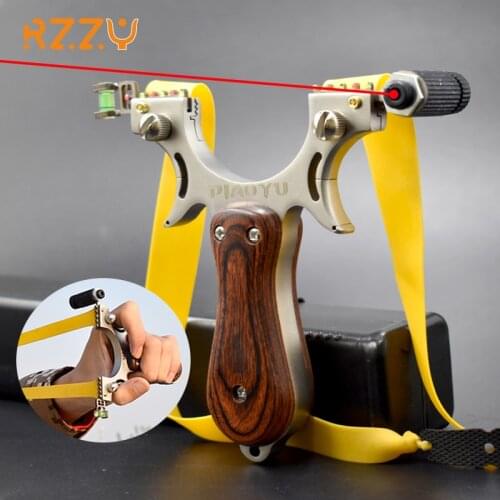 New Upgrade Stainless Steel Slingshot + Wooden Handle 3 Types of Sights Hunting Catapults Outdoor Shooting Sports Equipment