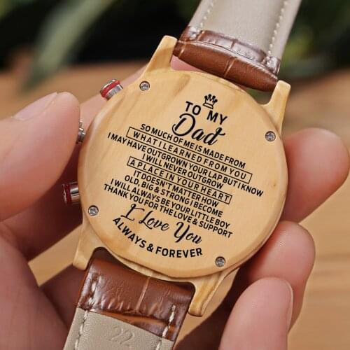 Luxury aSports Carving Waterproof Sports Watch TO MY DAD I WILL ALWAYS BE YOUR LITTLE BOY