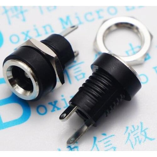 60pcs 5.5X2.1 power plug DC-022B DC power socket DC Tower 2 pin wire with high-quality full copper nut